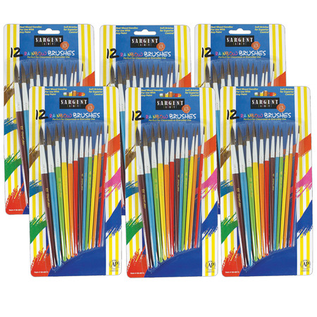 Sargent Art Rainbow Paint Brush Set, Assorted Sizes, PK72 56-6012